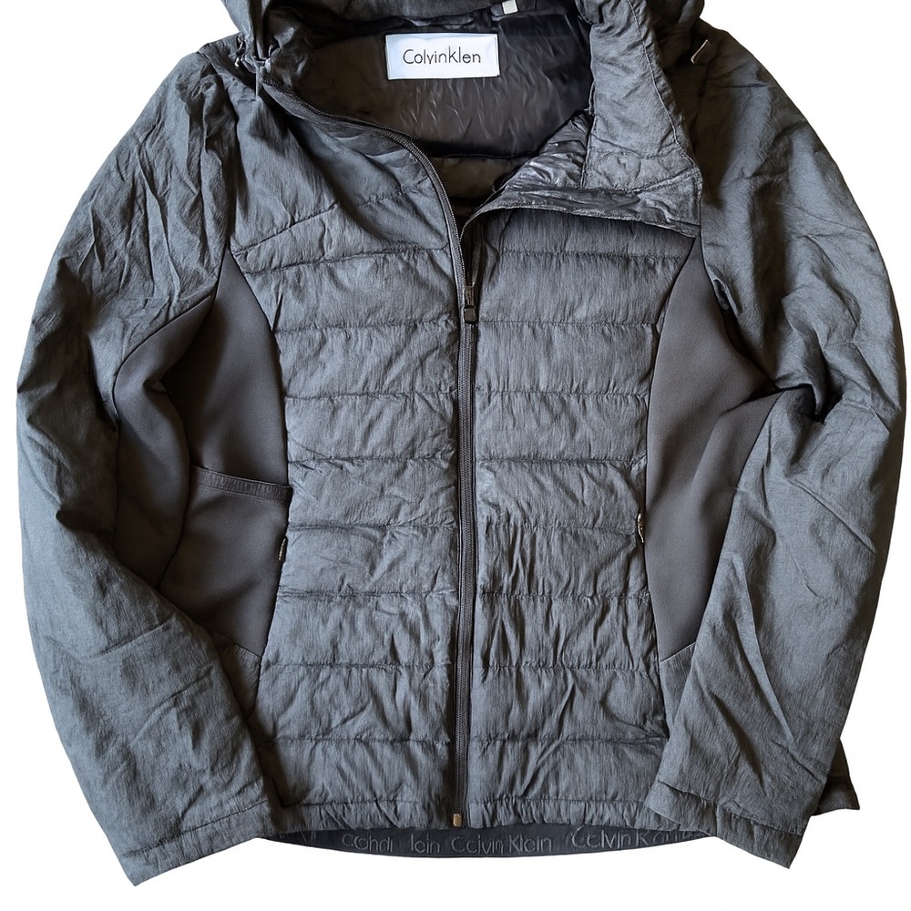 Calvin Klein Women’s Quilted Hooded Jacket – Black, Size M - Picture 2 of 4